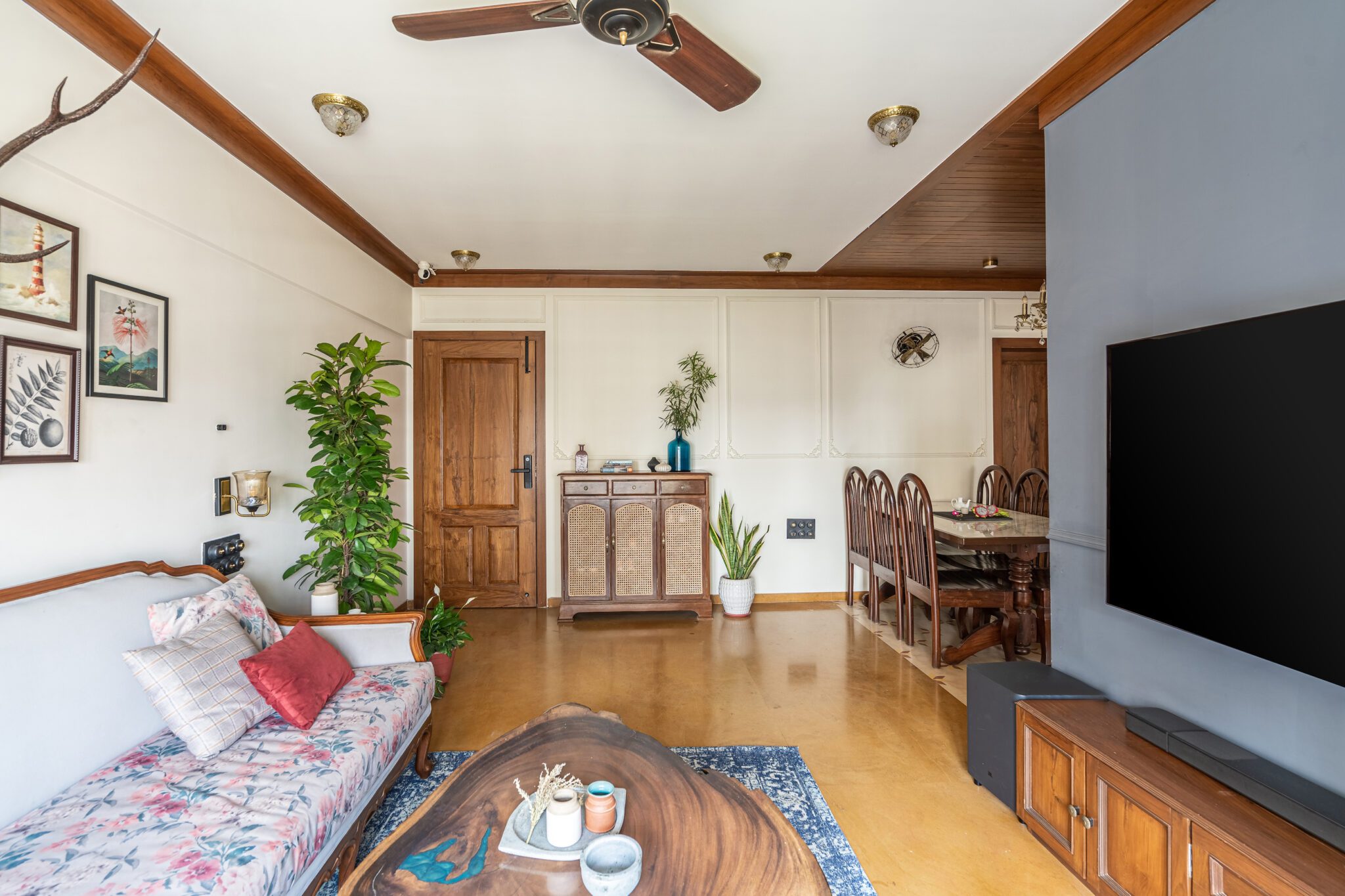 A Coherent Colonial Charm: Step into a world of timeless elegance and colonial allure with this exquisite 3BHK Apartment located in Powai, Mumbai – Designed by Rebel Designs — Rebel Designs, Powai, Mumbai