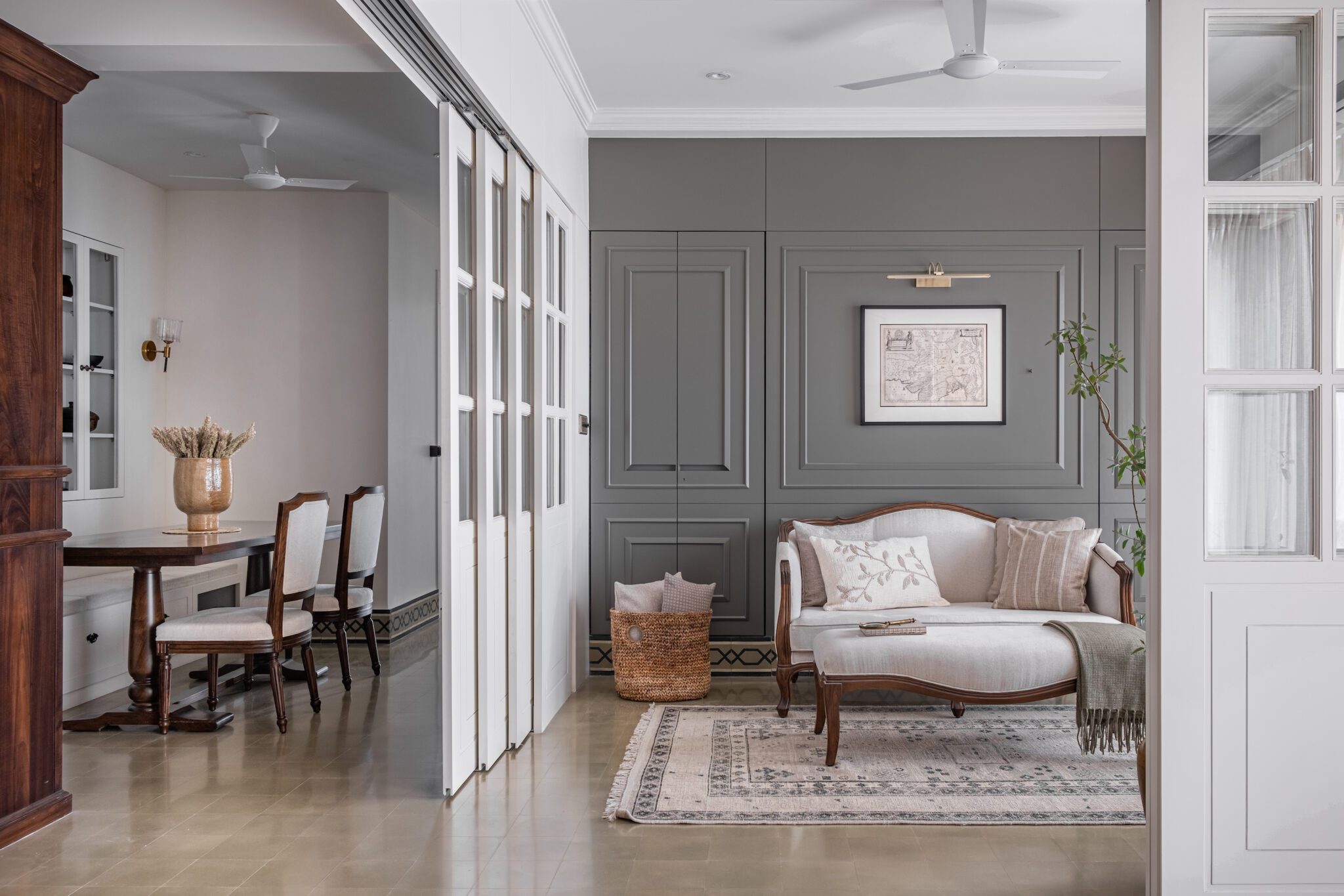 A modern island of nostalgia with Hipcouch: The confluence of artistic heritage and contemporary design in a high-rise Mumbai apartment — interior design by Hipcouch in Parel, Mumbai