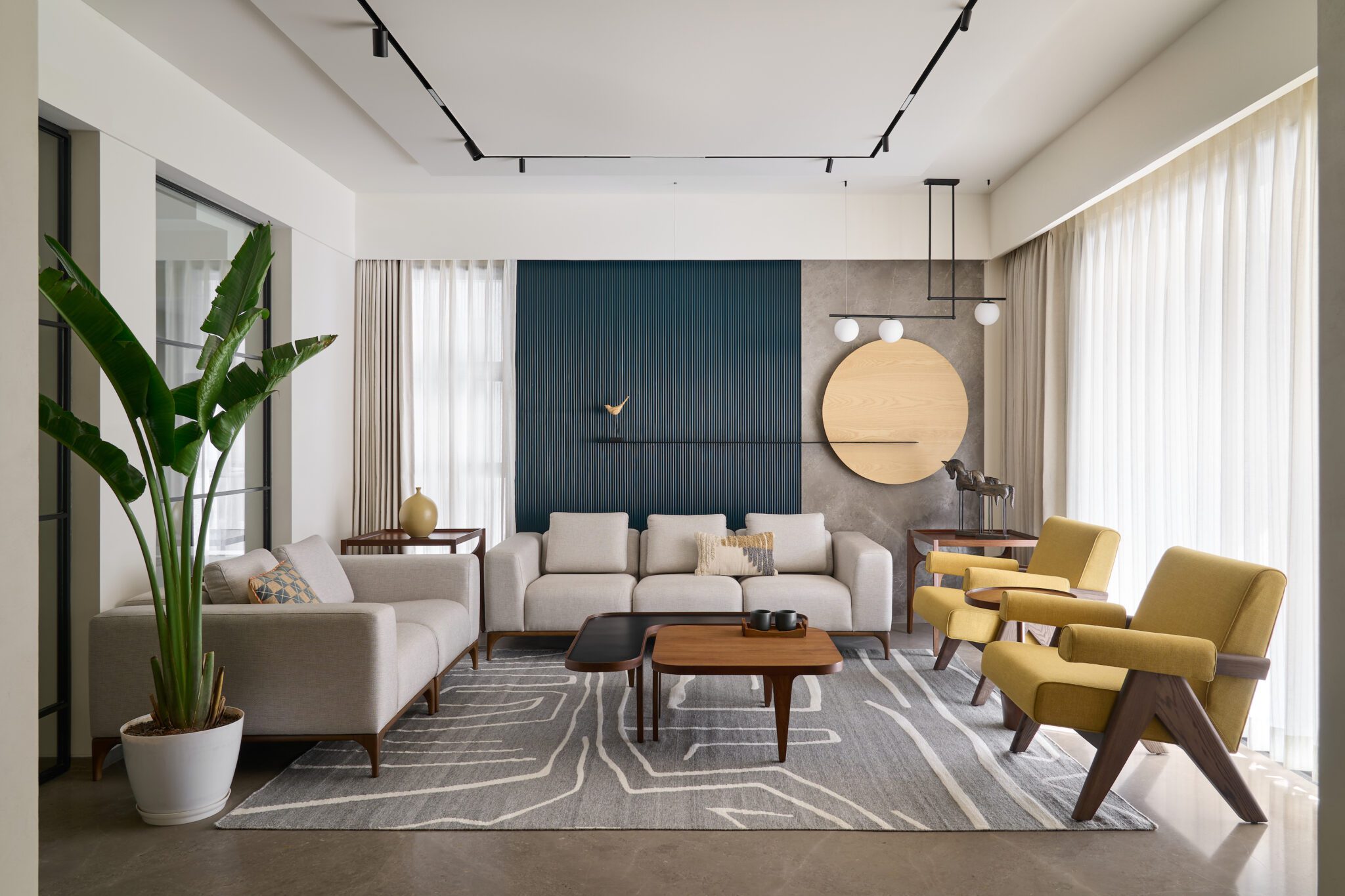 Liminal Living: A Dynamic Fusion of Geometry, Color, and Comfort in an 8,000 sq ft Indore Home by Atelier |X| Architects — interior design by Atelier |X| Architects in Indore, India