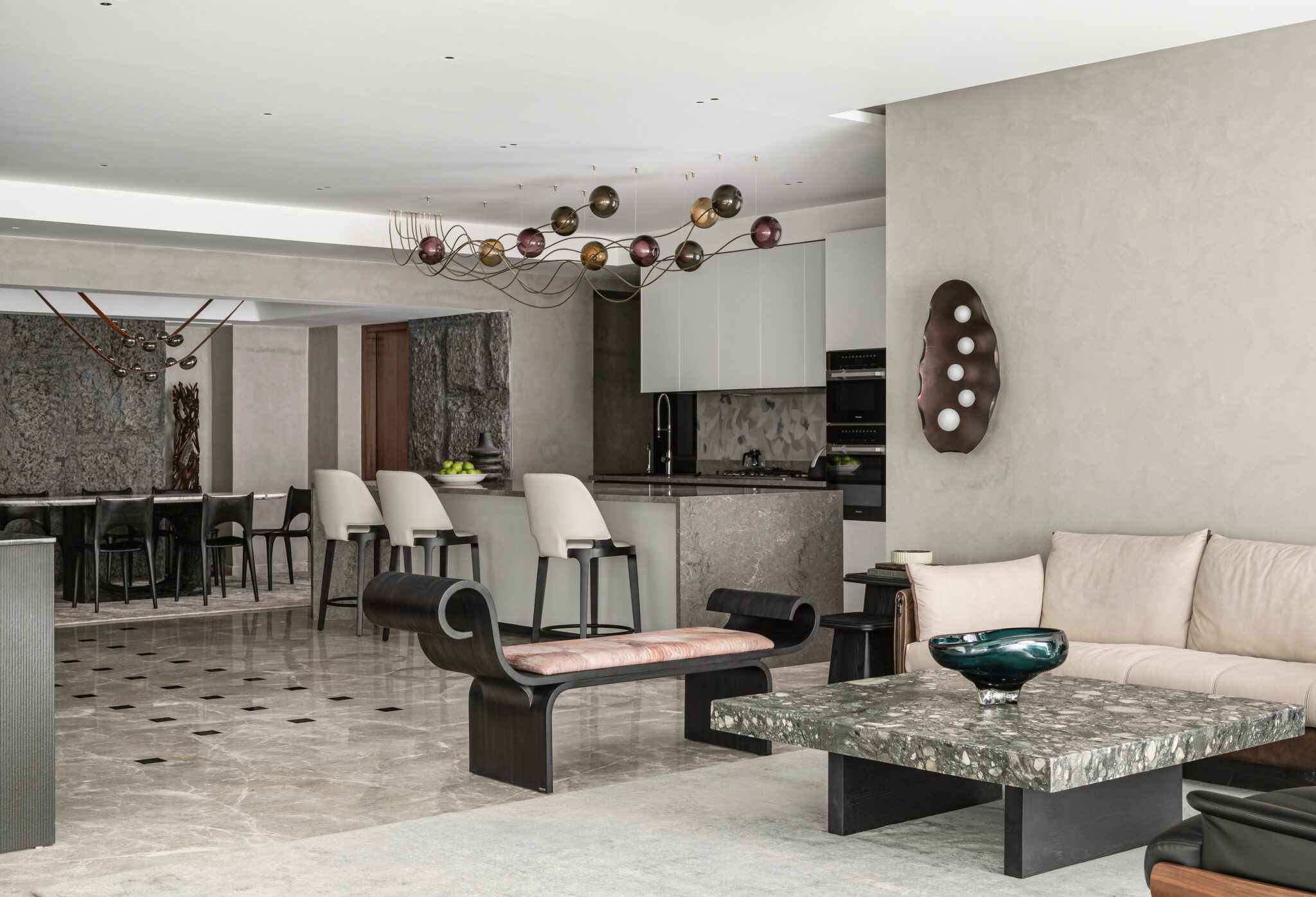 Renata: Where Boston Meets Bangalore – A Design Symphony of Cultures and Connections — interior design by Studio GSA in Sampangi Ramnagar, Bangalore